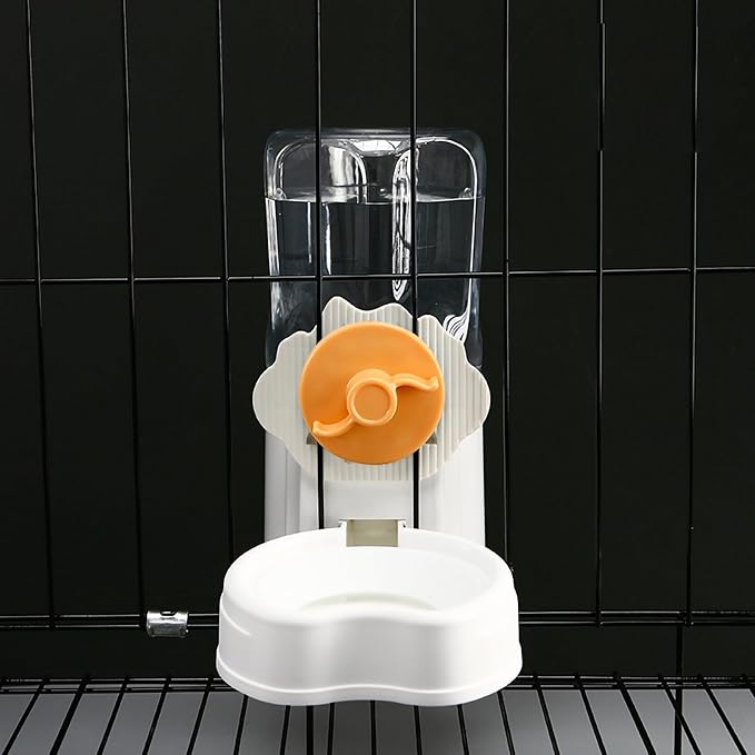 Easy to Clean Pet Feeder Convenient Hanging Water Dispenser for Cats Dogs Rabbits Guinea Pigs Ferrets Hedgehogs Large Capacity Automatic with Thread Yellow 1