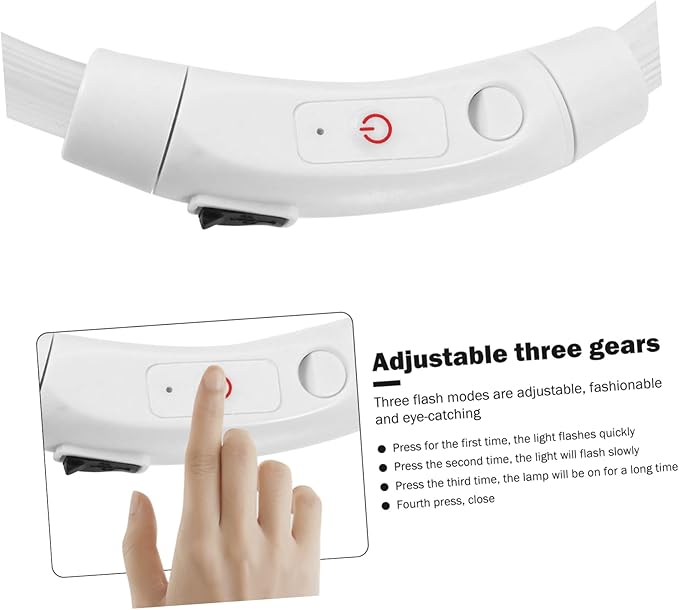 LED Rechargeable Dog Collar Glowing Pet LED Collar with USB Charging for Fun for Camping for