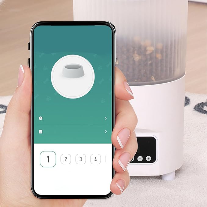 Automatic Cat Feeder 3L Large Capacity Remote Control Timer Smart Auto Pet Food Dispenser for Indoor Home (White Button Version)