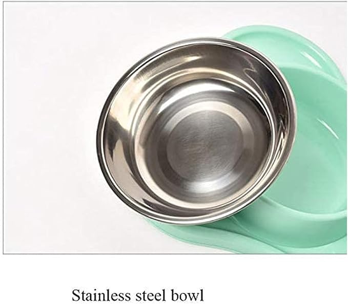 Pets Water and Food Double Bowl Set Dogs Cats Feeder Bowl and Self-Dispensing Gravity Automatic Waterer Dispenser with Bottle for Dogs Cats Pet Supplies
