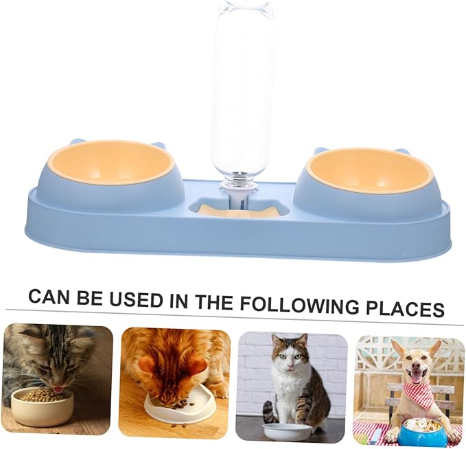 ibasenice Pet Feeder Automatic Cat Dog Feeder Elevated Food Bowls Pet Feeding Device Cat Food Bowl Water Dispenser