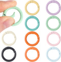 Spring O Rings,Round Spring Snap Keyring, Metal Carabiner Clips for Keychain Handbag Purse Dog
