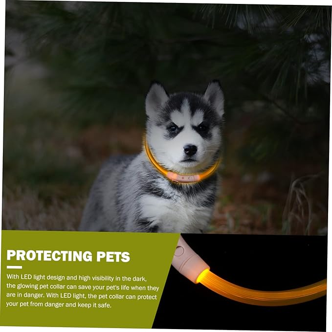 Lighted Dog Collar USB Rechargeable Plastic Led Collar for Pet Safety Decor