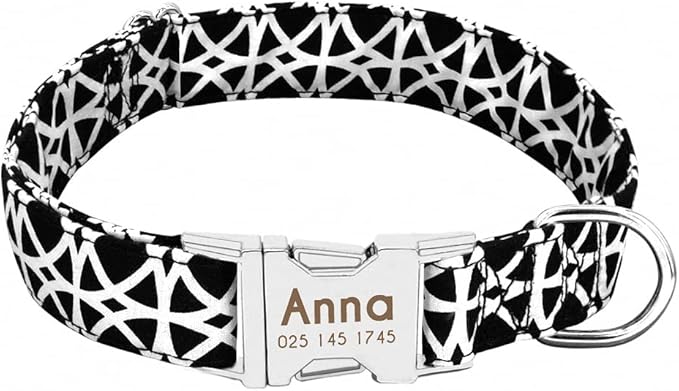 Dog Collar Personalized Nylon Small Dogs Puppy Collars Engrave Name ID for Small Medium Large Pet Pitbull German Shepherd 4 S