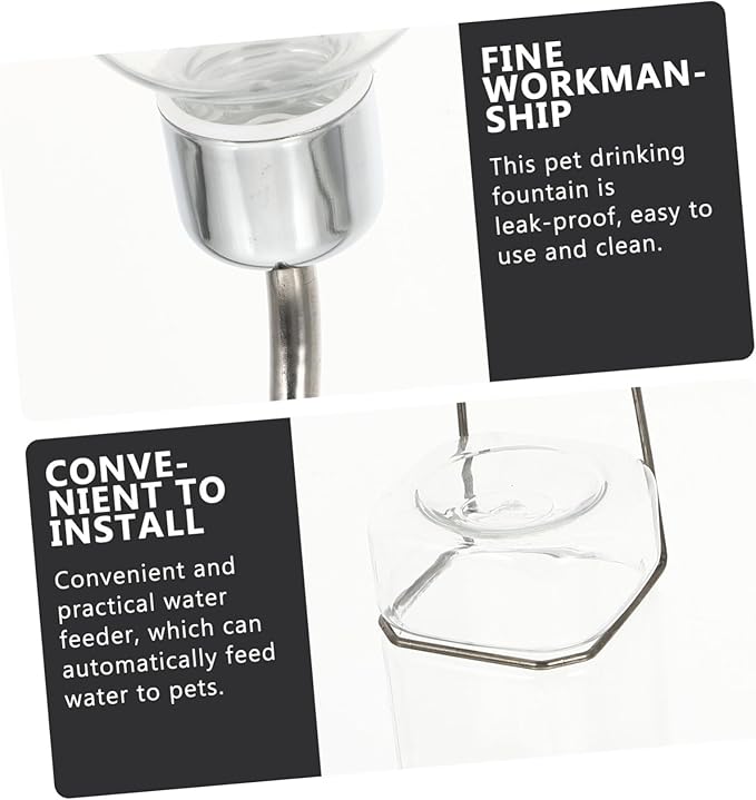 2 Pcs Automatic Hanging Water Dispenser Feeder for Pets Practical Drinking Fountain Safe Convenient Water Holder for Dogs Cats No Leakage Design