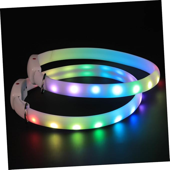 USB Rechargeable Luminous Dog Collar Led Pet Collar for Nighttime Safety Charming Design Mildly for Rainy Days Convenient Charging Durable for Daily Use