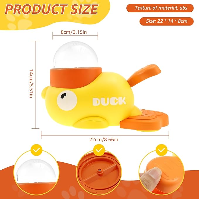 Dog Interactive Treat Dispenser Toy, Food Puzzle Slow Feeder with 3 Food Outlet Size Washable Automatic Dog Feeder Toys for Pets Puppy(Yellow)