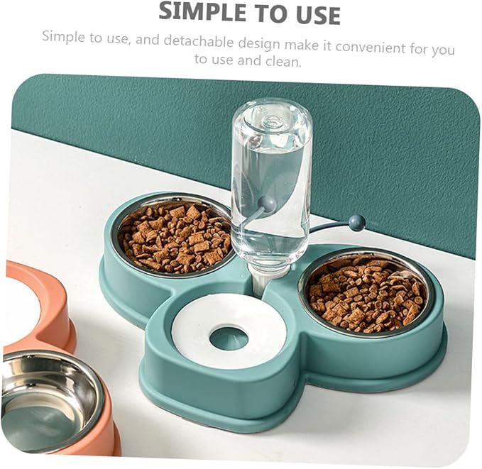 SUPVOX Elevated Tilted Cat Water Dispenser Automatic Cat Feeder Dog Bowl Feeder Triple-use Pet Kitten Accessory