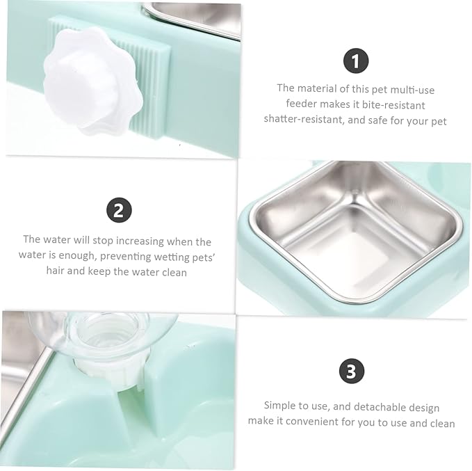 Hanging Automatic Water PET Bowl Detachable Dog and Cat Feeder Dual Bowls Fall Design for Indoor and Outdoor Use