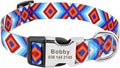Fashion Custom Dog Collar Nylon Print Personalized Pet Collar Puppy Dog ID Collars Free Engraved ID for Small Medium Large Dogs 147 Blue 40 to 57 cm