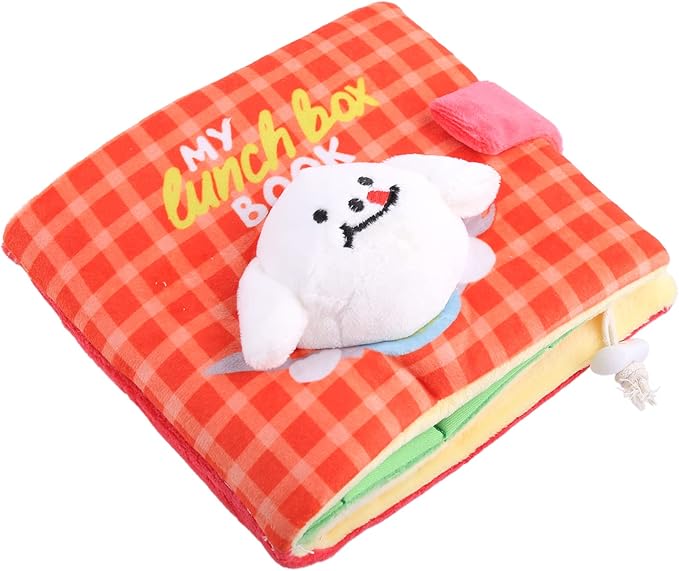 Dog Plush Toy Stuffed Treat Dispensing Book Shape Interactive Chew Relieving Stress Improving for Healt