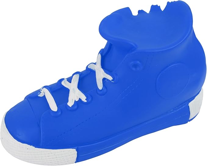 Molly & Mo Squeaky Dog Chew Toy Set with Baseball, Football and Shoe Shapes - Blue
