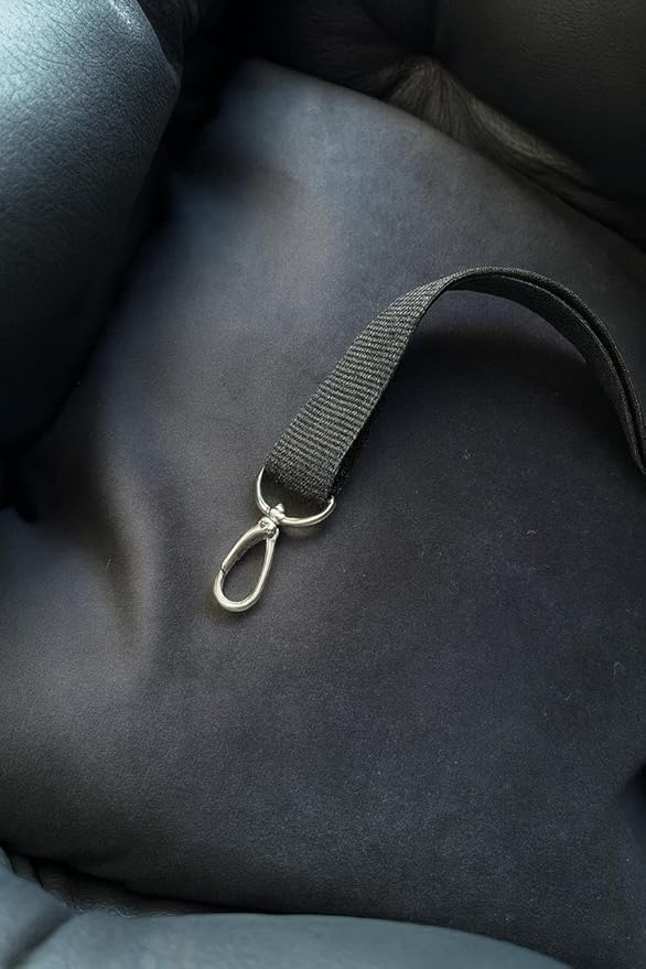 Dog Car Seat for Small Dogs, Travel Booster Bed with Safety Belt, Eco Leather Pet Seat, Black