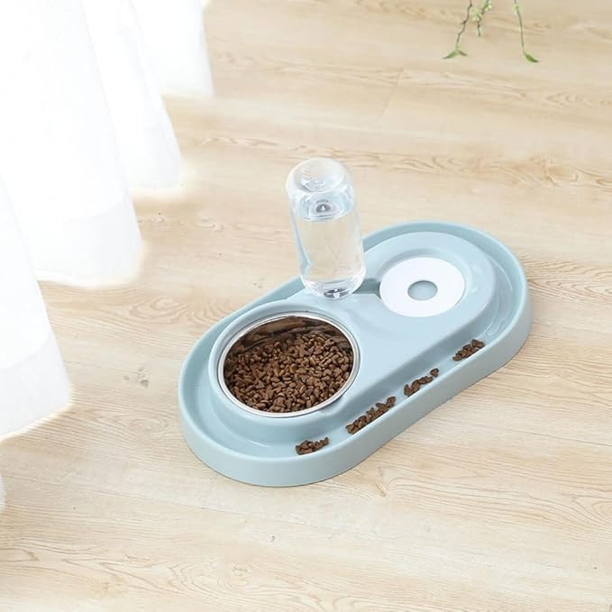 Automatic Pet Dog Cat Drink Water Dispenser Feeder Food Bowl Dish (Green)