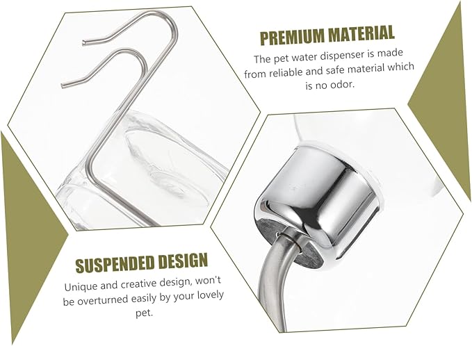 SUPVOX 3pcs Rabbit Cat Auto Water Feeder Insulated Dog Water Bottle Portable Hanging Dispenser Pet Feeder