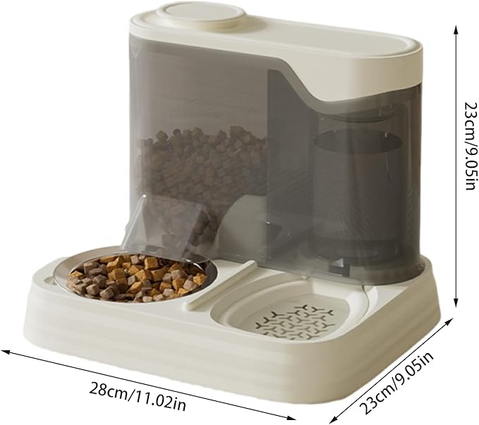 Automatic Dog Feeder – Travel Pet Food Bowl, Splash-Proof Puppy Water Dispenser | Multi-Pet Households Self Feeding Station, 2-in-1 Food Water Container for Apartment and Vacation Use