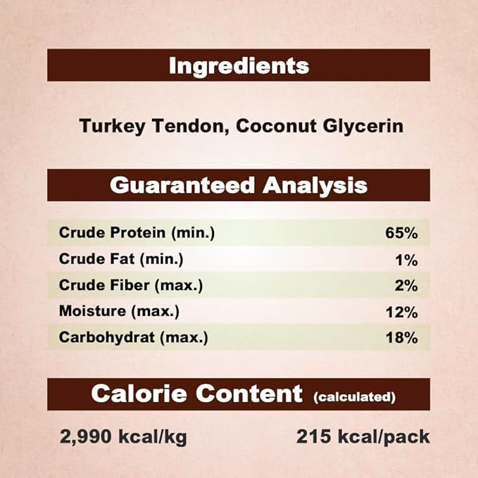 AFreschi Turkey Tendons for Dogs, USA-Sourced, Healthy Dog Treats, Rawhide-Free Puppy Chews, Long Lasting, All Natural, Hypoallergenic Dog Treats for Large Breeds, 1 Count Pack Ring (L)