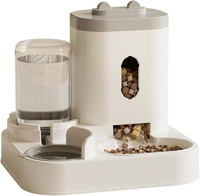 Pet Feeder Fully Automatic Feeder Food and Water Integrated Dispenser 1 L Water Dispenser & 2.3 L Food Storage Bucket Pet Supplies Pets Supplies(Grey)