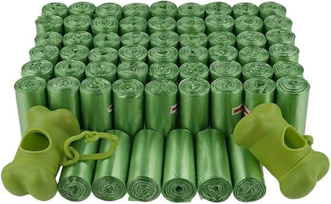 Kekow 1200 Counts Green Dog Waste Bags with 2 Dispensers, Unscented