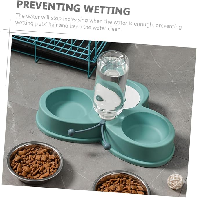 Dog Food Water Dispenser Automatic Waterer Feeder Skid Base Easy Cleaning Bowl for Household Pet
