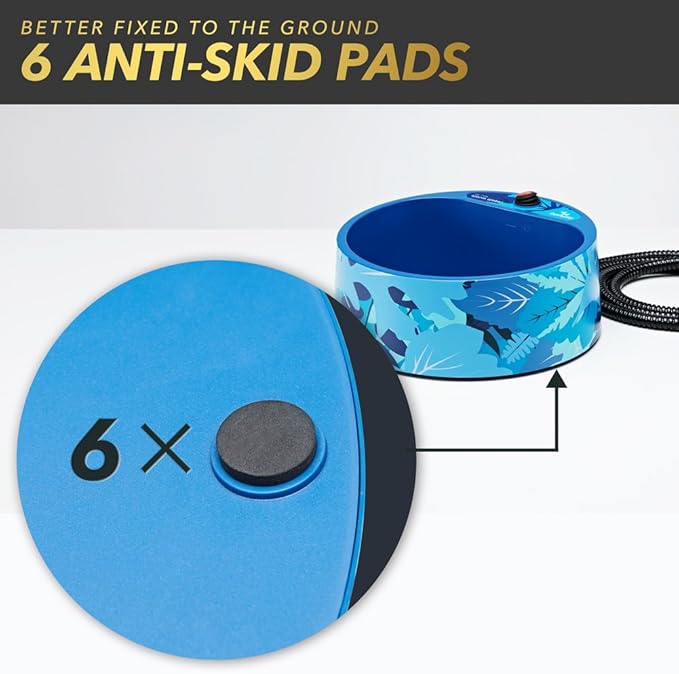 Heated Pet Water Bowl, Outdoor Thermal Dog Cat Bowl with 69 Inch Chew Resistant Cord and Waterproof ON/Off Switch