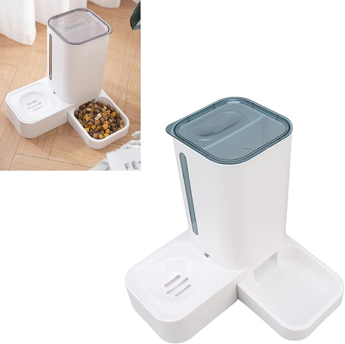 2 in 1 Pet Feeder Automatic Food and Water Dispenser Large Capacity Gravity Action