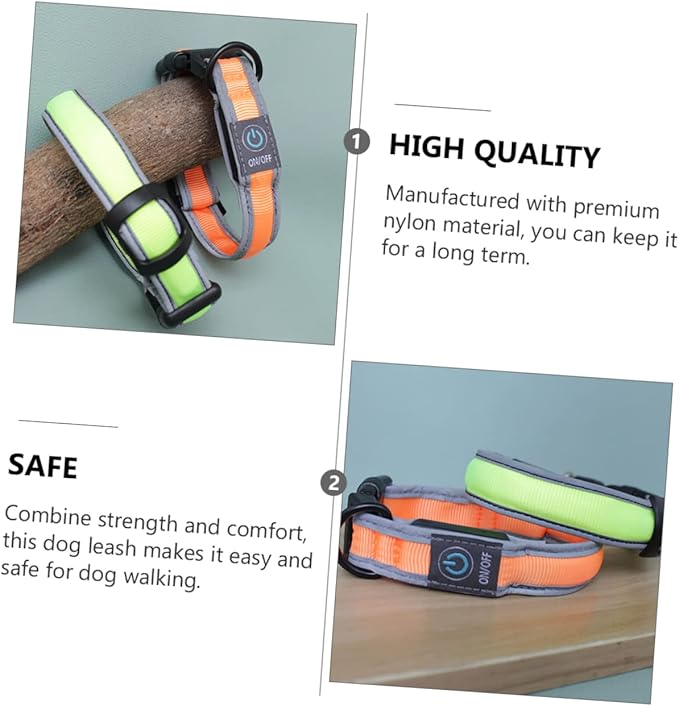 Totority USB Rechargeable LED Dog Collar Lighted Nylon PET Necklace Flashing Circular Collar for Small to Medium Dogs Safe for Evening