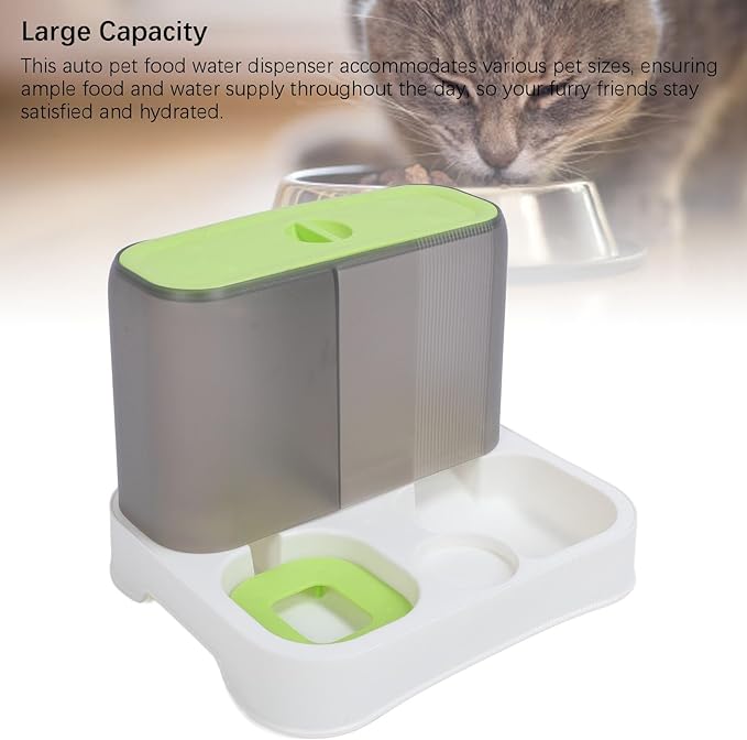Pets Automatic Feeder and Waterer Set,Dogs Cats Food Feeder Travel Supply Feeder Water Dispenser 2 in 1 Self Feeding Bowl Cat Automatic Feeder for Dog Cat Feeding Sation