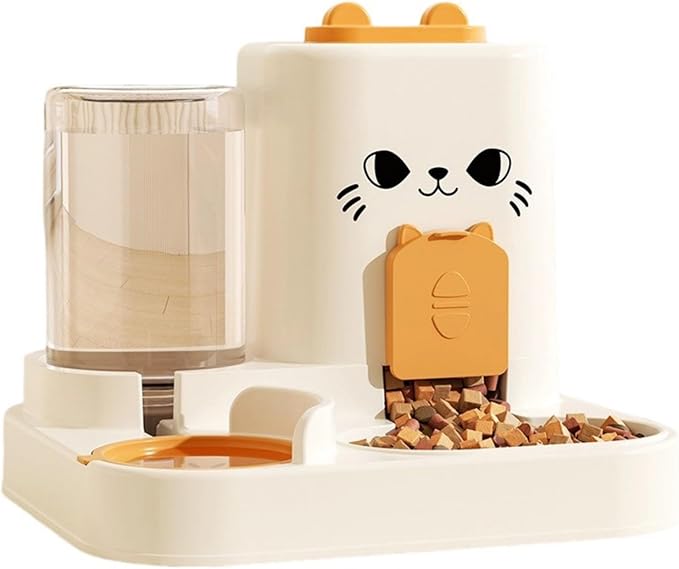 Automatic Refilling Pet Water Bowl and Food Dish Set with Stainless Steel Removable Tray Anti Tip Base for Small Animals Pet Food and Water Dispenser