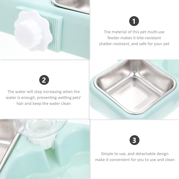 Mipcase 1set Hanging Pet Feeder Detachable Dog Bowl Automatic Water Dispenser for Cats and Dogs Multi-Functional Design for Busy Pet Owners Safe and Material