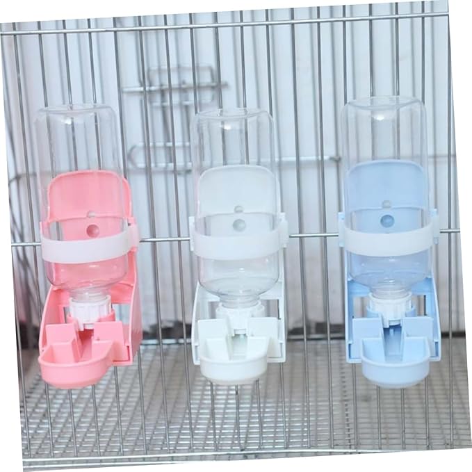 Kisangel Cat Dog Automatic Water Feeder Sturdy Hanging Cage Pet Drinking Tool Non-Slip Easy to White