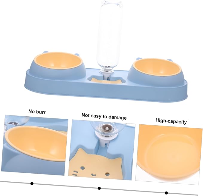 SUPVOX Dog Food Dispenser Automatic Feeder Plastic Bowl for Cats Dogs Elevated Cat Bowl