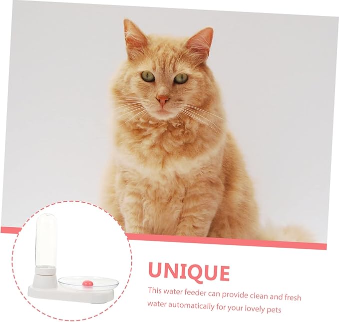 Kitten Water Dispenser Automatic Fountain for Pets White Portable Water Feeding Tool Large Capacity for Home and Outdoor Use Lightweight and Easy to Carry