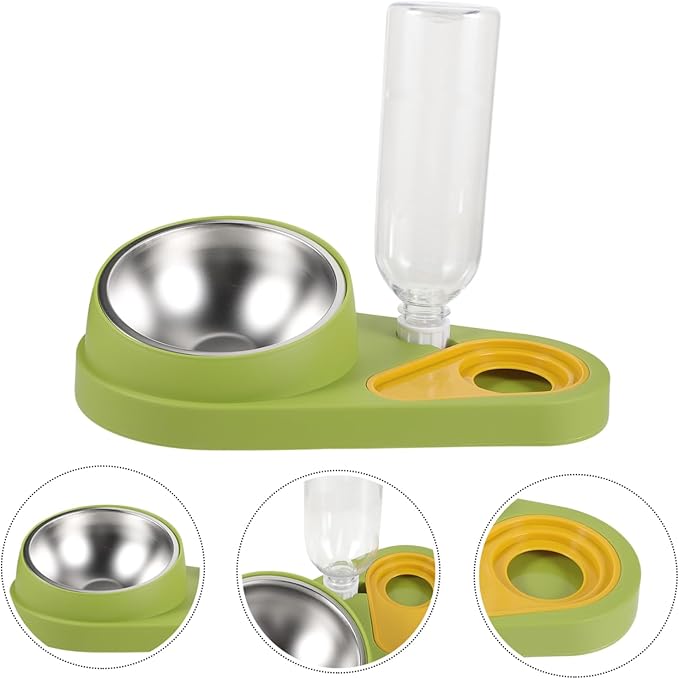 Automatic Pet Feeder Detachable Water Dispenser Non-Spill Cat Dog Bowl for Food and Water Ergonomic Design for Comfort for Home Use