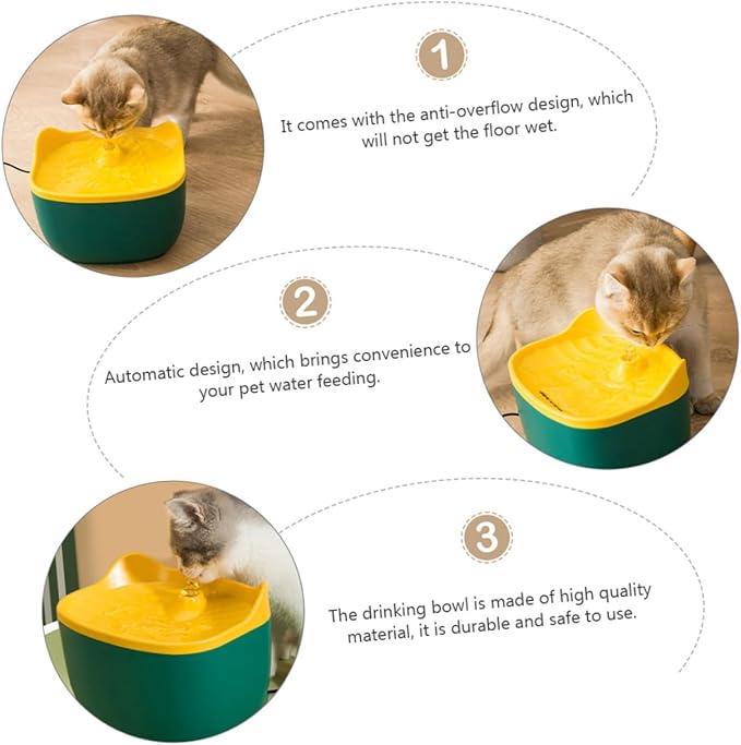1pc Automatic Pet Water Dispenser Cat Ear Design Convenient Electric Drinking Bowl for Cats and Dogs Material Easy to Refill for Home Use