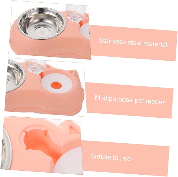 1set Automatic Dual Use Pet Feeder and Water Dispenser Bowl Food and Water Station for Cats and Dogs Opaque Design Keeps Food Fresh Easy to Clean and Use