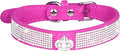 Cute Dog Collar with Bling Rhinestone, Fancy Crystal Diamond Glitter Pretty Jewel Soft Cat Collars for Small Medium Large Breed Dogs Girl Female Pet Puppy Kitten Terrier (M, Hot Pink5)