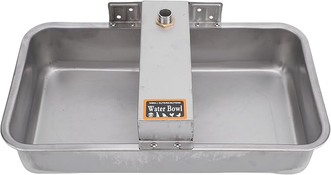 Asixxsix Automatic Dog Water Dispenser, Stainless Steel Large Dog Water Bowl Dispenser, 13.39x8.86inch Pet Waterer Feeder for Cats Livestock Chicken Small Animal