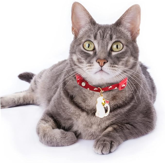 Yardwe 5Pcs Adjustable Pet Collars with Buckle and Bell Candy Style Safe for Dogs and Cats Easy Release Elastic Strap for Everyday Use