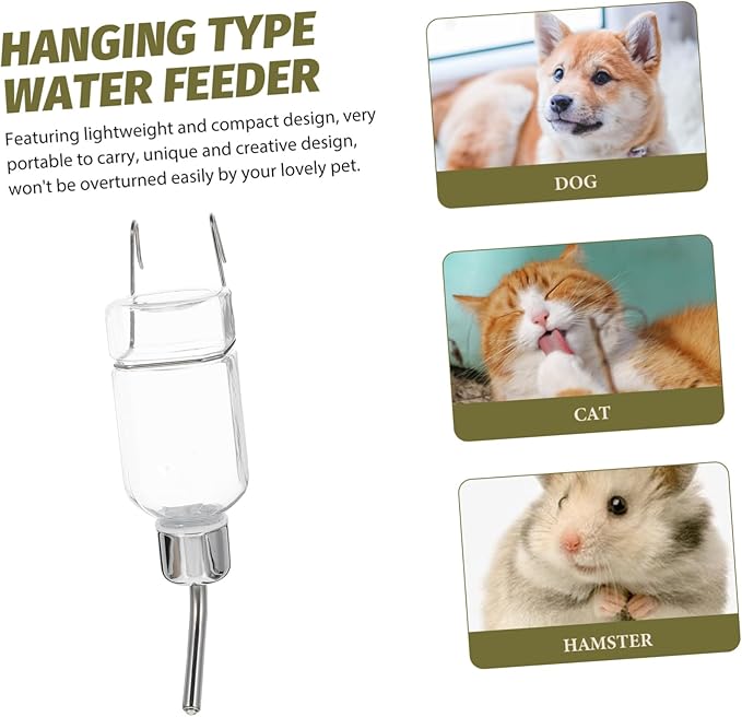 ibasenice Pet Automatic Water Feeder Hanging Dog Water Dispenser for Pets Leak Design Convenient Access to Fresh Water for Cats and Dogs Transparent
