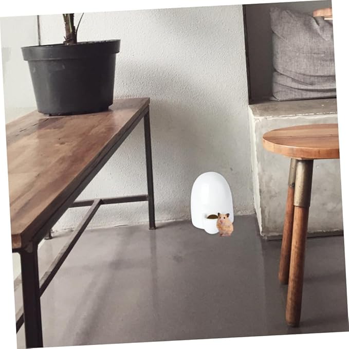 1pc Pet Automatic Water Feeder for Hamsters Mute Drinking Bowl White Ceramic Pet Drinking Supplies Convenient and Safe Water Dispenser for Animals