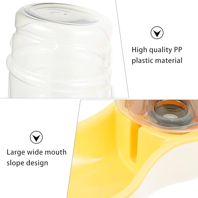 BESPORTBLE Automatic Pet Water Feeder and Drinking Bowl Cream Yellow Plastic Cat and Dog Water Dispenser for Home and Travel Use