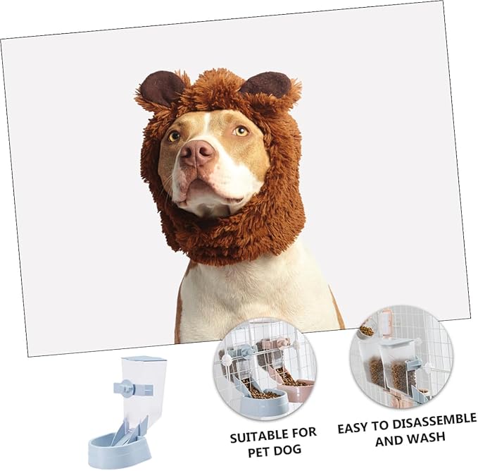 Milisten Automatic Dog Feeder 2l Hanging Pet Food Dispenser Cage Feeder for Puppies and Dogs, Large Capacity Pet Bowl Suitable for Travel and Home Use