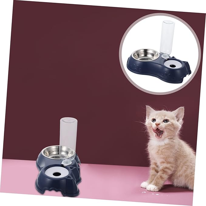 Milisten 1set Detachable Pet Feeder for Dogs and Cats Automatic Water and Food Dispenser Dual Bowl Design Base Safe for Pets