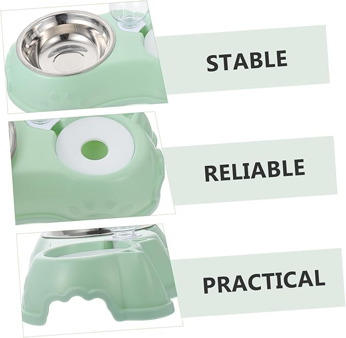 1set Automatic Pet Feeder and Water Dispenser Dual Use Food Bowl Bottle Feeder for Cats and Dogs Convenient for Home and Stores