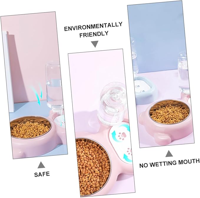 KESYOO Pet Feeder Bowl Dual Feeding and Drinking Bowl for Cats and Dogs Automatic Water Dispenser Durable Easy to pet Supplies