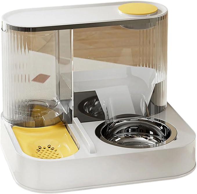 Elevated Pet Feeders with Removable Stainless Steel Bowl and Automatic Water Dispenser Dogs Leak Proof Cats Feeding Dish