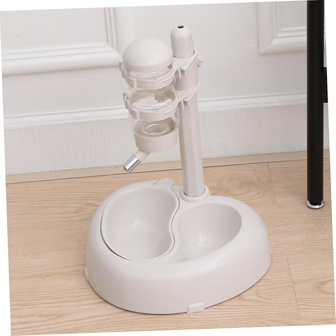 NOLITOY Pet Automatic Feeder White Wall-Mounted Drinking Fountain for Dogs and Cats Non- Design Easy to Height Automatic Water Dispenser for Pets