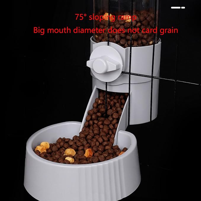 Automatic Cat Feeder Water Dispenser 17oz Large Capacity for Cats Small Dogs Kitten Easy to Install for Cage, 16x8.5x22cm, Pink