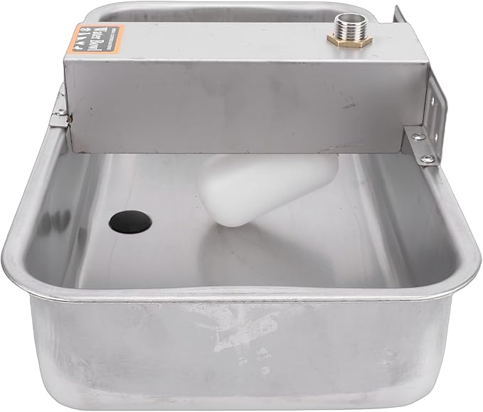 Asixxsix Automatic Dog Water Dispenser, Stainless Steel Large Dog Water Bowl Dispenser, 13.39x8.86inch Pet Waterer Feeder for Cats Livestock Chicken Small Animal